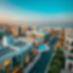 Aerial view of Al Maya Al Barsha showcasing modern architecture