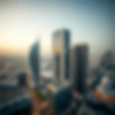 Aerial view of Al Raha Tower showcasing its modern design against a skyline