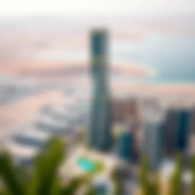 Surrounding landscape of Al Raha Tower emphasizing its prime location