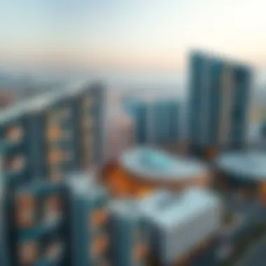 Aerial view of Aloft Me'aisam showcasing modern architecture