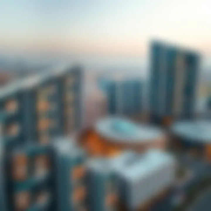 Aerial view of Aloft Me'aisam showcasing modern architecture