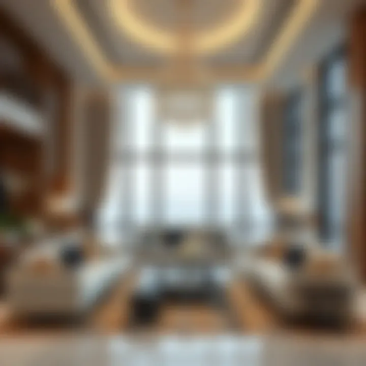 Interior design elements of Bunayat Al-Durra highlighting luxury