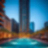 Striking architectural facade of The Residences at Business Central