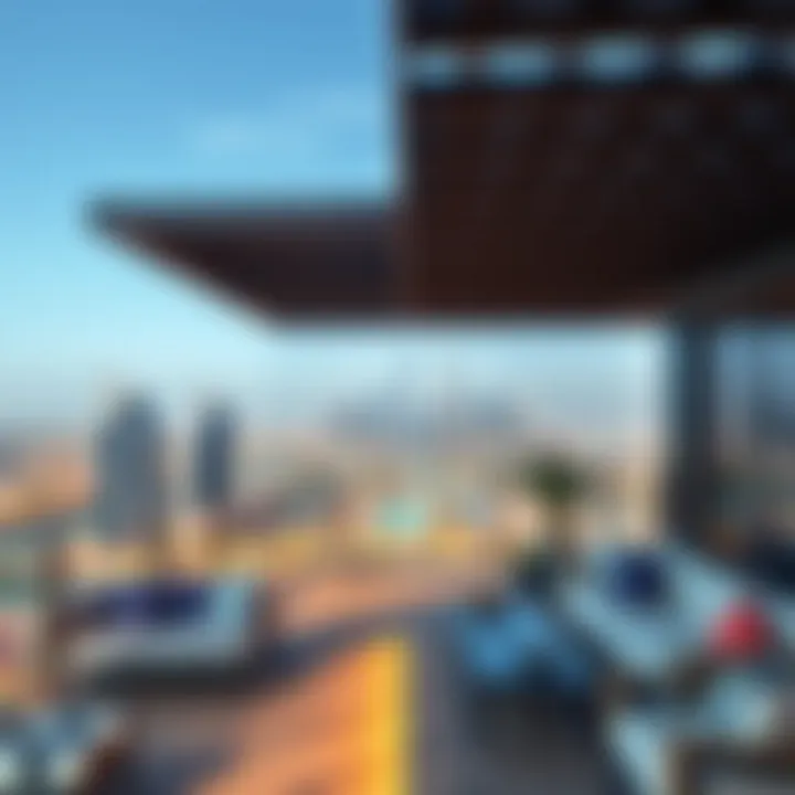 Panoramic view of Dubai skyline from the residence