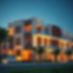 Stylish architectural design of residential buildings in Distrikt Tilal Al Ghaf