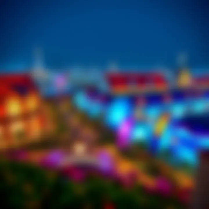 Vibrant Attractions of Dubai Parks and Resorts A panoramic view of Dubai Parks and Resorts showcasing its vibrant attractions.