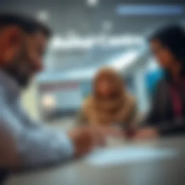 Rental Agreement Signing at Ejari Centre A satisfied renter signing a rental agreement at an Ejari Centre