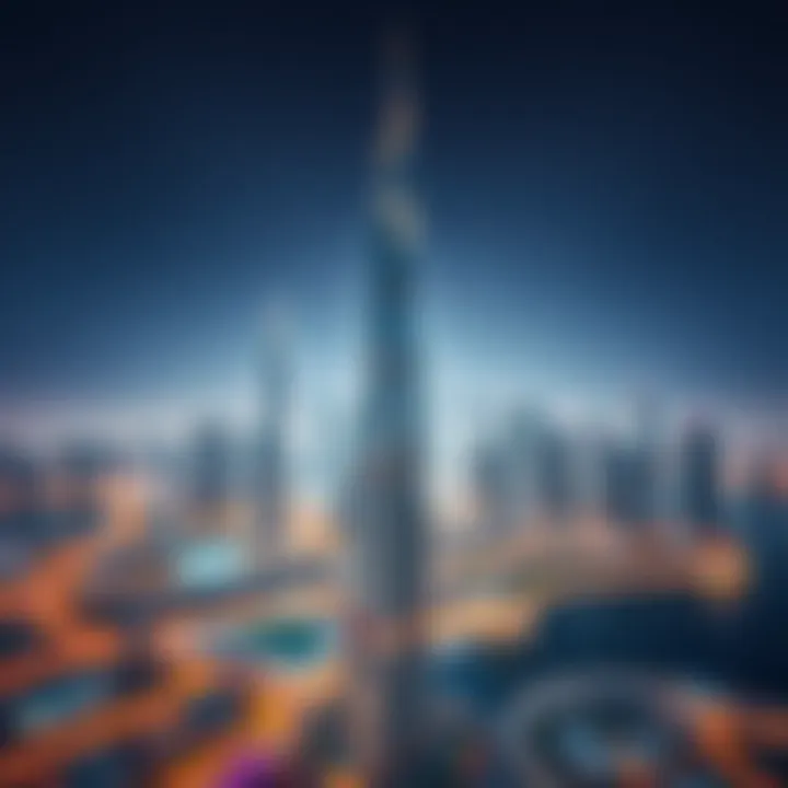 Emaar Elvira in Dubai Skyline Breathtaking skyline of Dubai including Emaar Elvira in the foreground