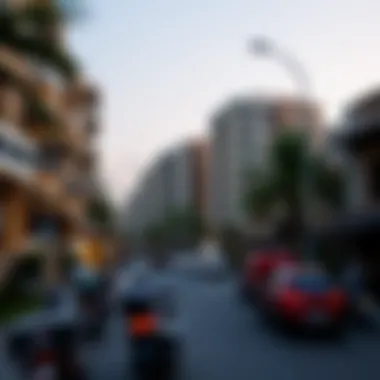 Vibrant neighborhood near Dubai condos