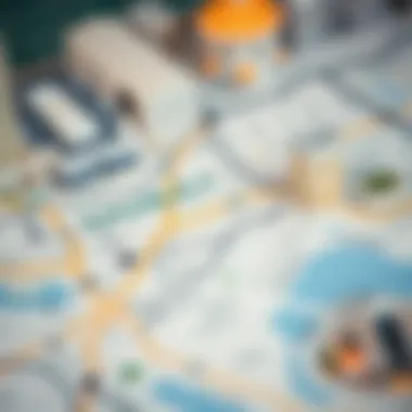 Map of Dubai highlighting key areas for renting