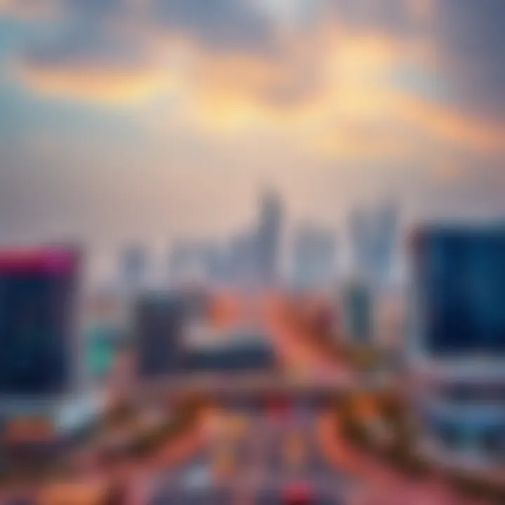 Urban Landscape of Ajman Msharif Modern skyline of Ajman Msharif showcasing urban development