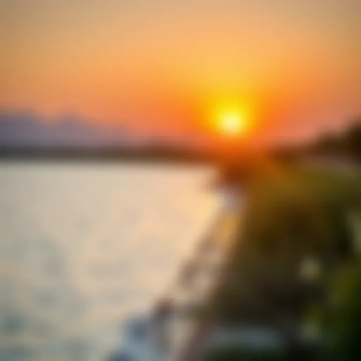 Romantic Sunset at Al Qudra Love Lake Sunset over Al Qudra Love Lake creating a romantic atmosphere