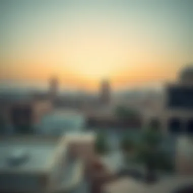 A panoramic view of Al Seef Heritage Area showcasing the blend of traditional and modern architecture.