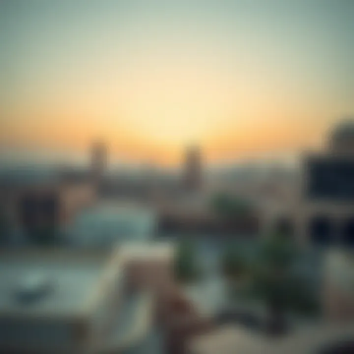 A panoramic view of Al Seef Heritage Area showcasing the blend of traditional and modern architecture.