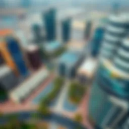 Aerial view of اسواق مردف showcasing diverse commercial spaces