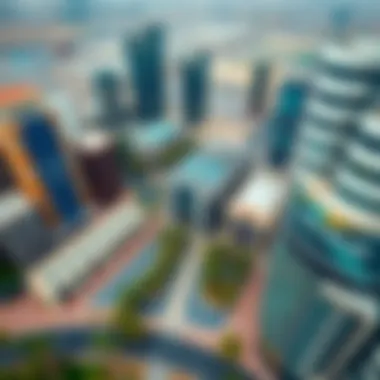 Aerial view of اسواق مردف showcasing diverse commercial spaces