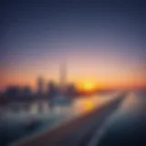 Stunning skyline view of Emaar Beachfront at sunset