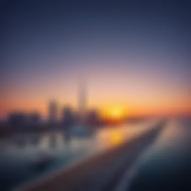 Breathtaking Sunset over Emaar Beachfront Stunning skyline view of Emaar Beachfront at sunset