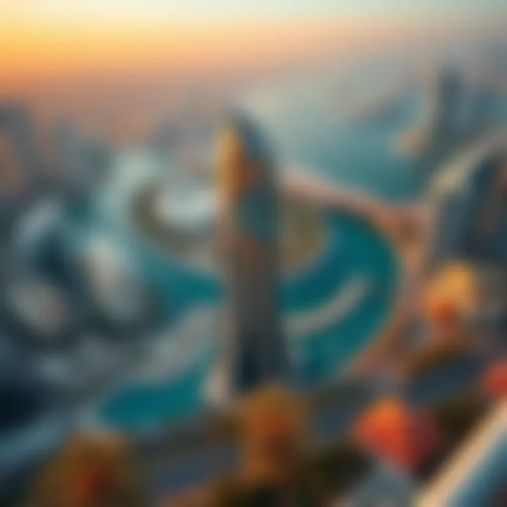 Panoramic View of Jumeirah Lake Towers Panoramic view of the Jumeirah Lake Towers area with Bonnington Tower