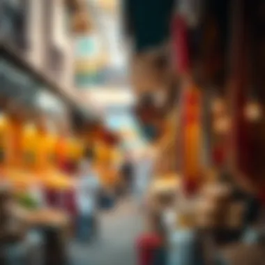 Colorful stalls at the Bur Dubai Souk brimming with spices and textiles