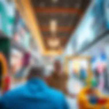 Families enjoying recreational activities in the entertainment section