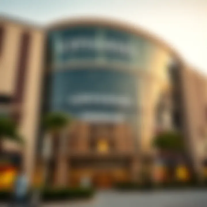 Exterior view of Cityland Mall showcasing its unique architectural design.