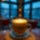 Artfully crafted latte with intricate foam design