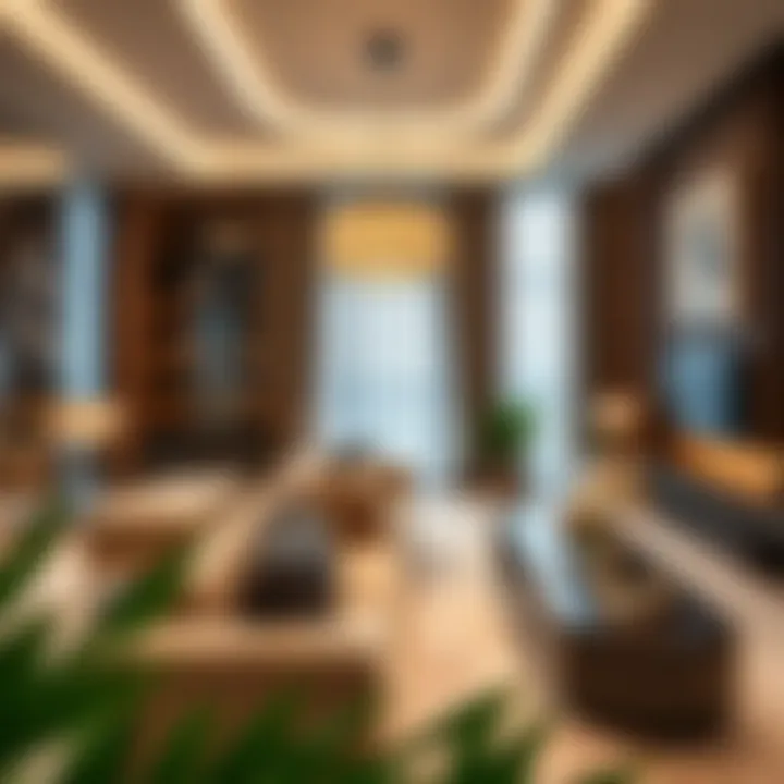 Luxurious interiors featuring high-end furnishings and design