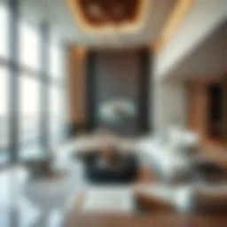 Luxurious hotel apartment interior showcasing modern design