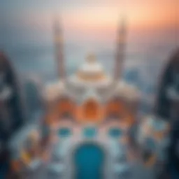 Aerial view of جزيره مريم showcasing its unique architecture