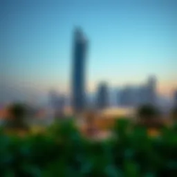 A stunning view of Moosa Tower showcasing its sleek architecture against the Dubai skyline