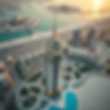 Aerial View of Palm Tower Aerial view of Palm Tower showcasing its unique architectural design