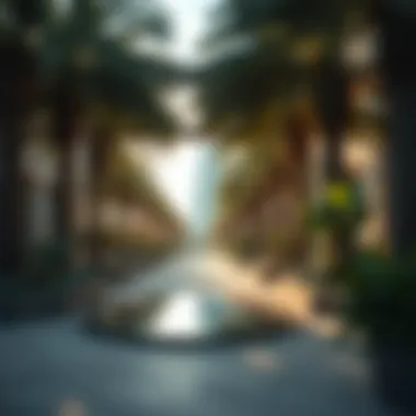 Surroundings of Palm Tower The lush surroundings of Palm Tower and its connection to the community