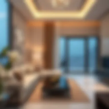 Interior of a Luxury Dubai Apartment A luxurious apartment interior showcasing modern design