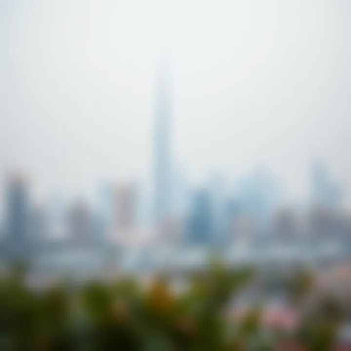 Dubai Skyline and Rental Properties A panoramic view of Dubai's skyline highlighting rental properties