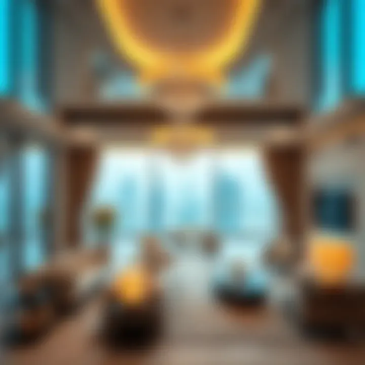 Elegant interiors of a modern sky villa