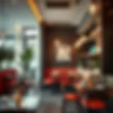 A vibrant small restaurant interior showcasing modern decor in Dubai