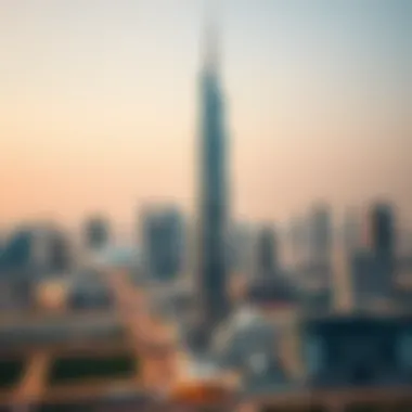 Dubai Skyline Featuring Al Habtoor Tower Panoramic view of Dubai skyline featuring Al Habtoor Business Tower