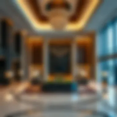 Luxurious Lobby of Al Habtoor Business Tower Luxurious lobby interior of Al Habtoor Business Tower with elegant design elements