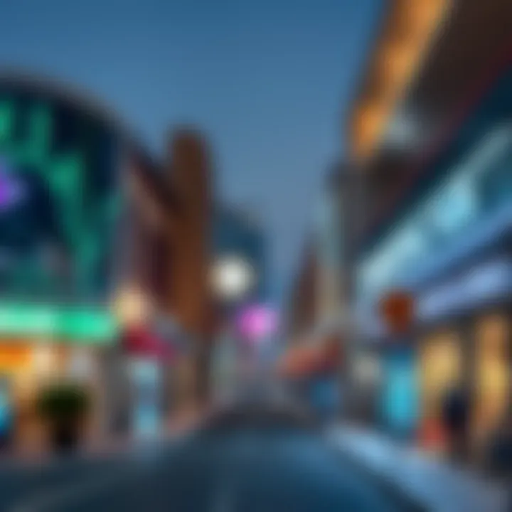 A bustling commercial area showcasing vibrant business activity in Alquoz