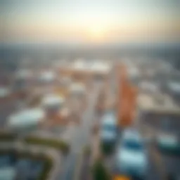 Aerial view of Dubai's industrial zone showcasing advanced infrastructure.
