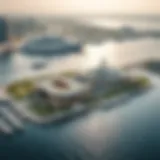 Aerial view of Mina Rashid showcasing luxury waterfront properties