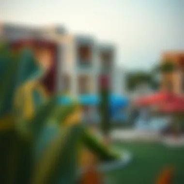 Vibrant community living scene at Mina Rashid with recreational spaces