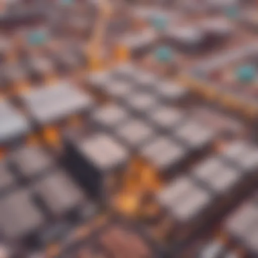 Aerial view of Dubai's industrial warehouse district showcasing modern facilities