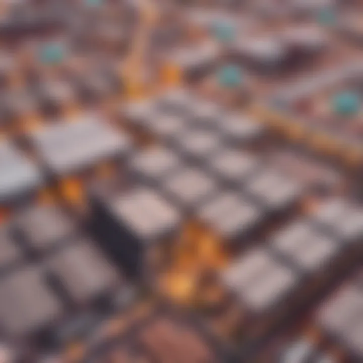 Aerial view of Dubai's industrial warehouse district showcasing modern facilities