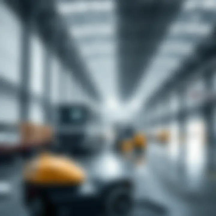 Logistics operations within a modern warehouse, highlighting technological advancements