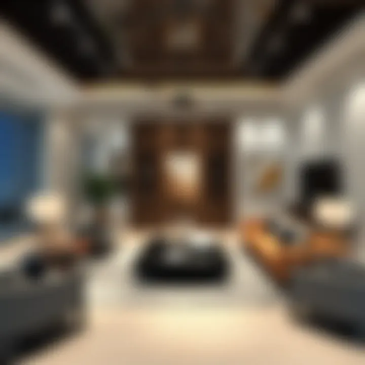 Contemporary Living Room Design in Dubai Luxurious living room showcasing contemporary Dubai decor