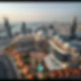 Aerial Perspective of Hyatt Galleria Dubai's Exquisite Architecture Aerial view of Hyatt Galleria Dubai showcasing its architectural design