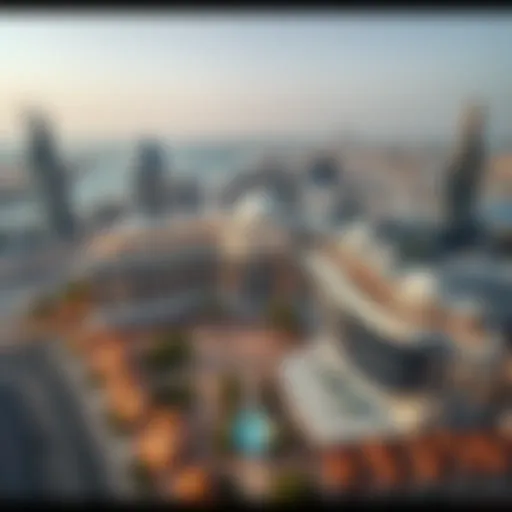 Aerial Perspective of Hyatt Galleria Dubai's Exquisite Architecture Aerial view of Hyatt Galleria Dubai showcasing its architectural design