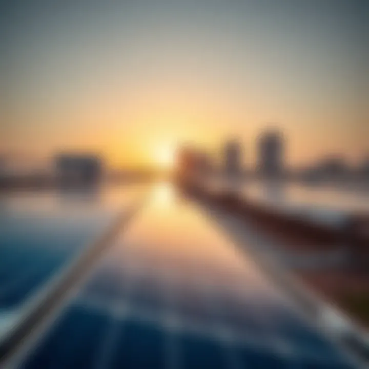 Solar Energy Infrastructure in Masdar The solar panels at Masdar City, illustrating its commitment to renewable energy